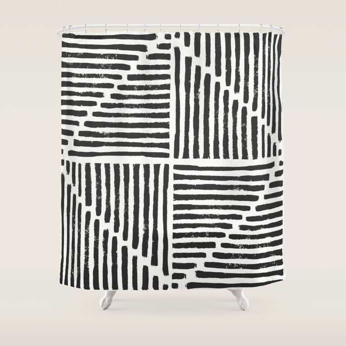 Rook in Black and White Shower Curtain Gallery Image 1