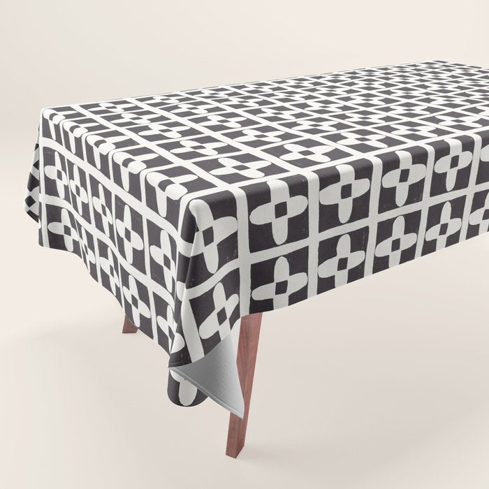 Floral Tiles / Lino Print Tablecloth Gallery Image 1