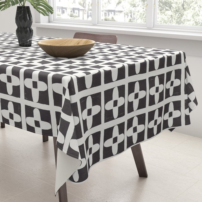 Floral Tiles / Lino Print Tablecloth Gallery Image 3