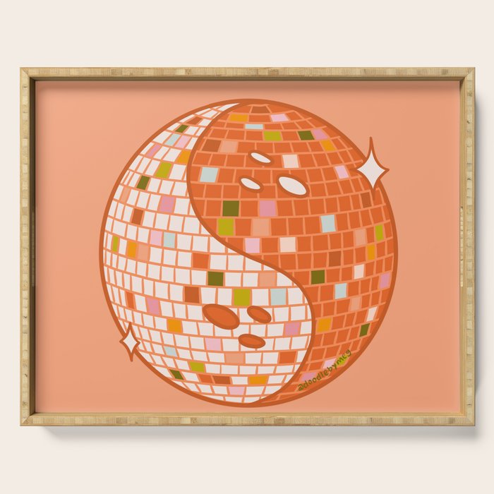Spooky Yin Yang Disco Ball Serving Tray Gallery Image 1