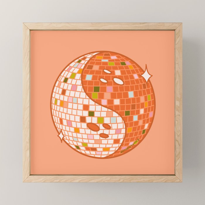 Spooky Yin Yang Disco Ball Mini Art Print Gallery Image 1