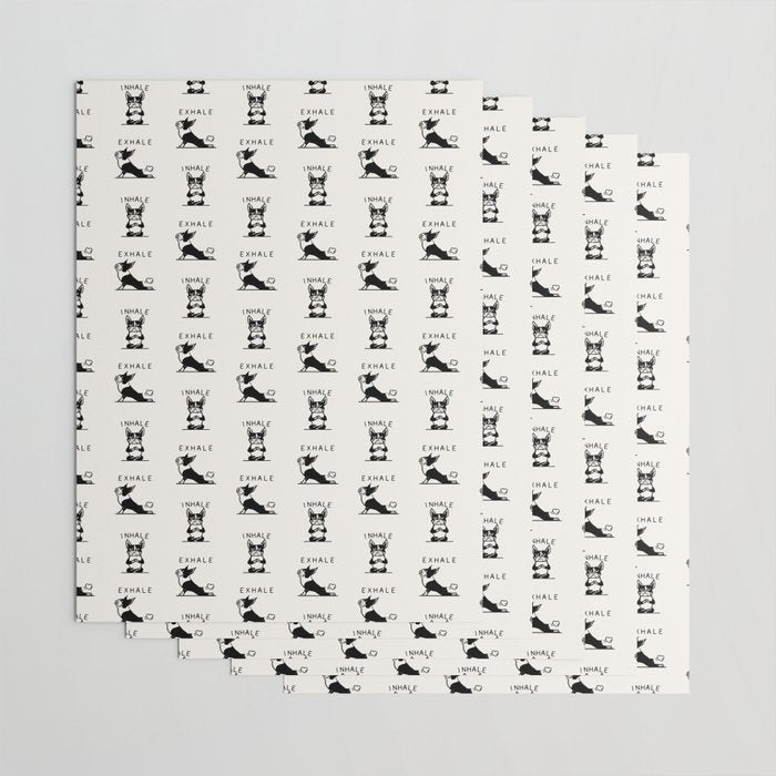Inhale Exhale Boston Terrier Wrapping Paper Gallery Image 3