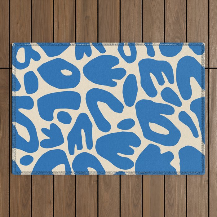 Abstract organic nature shape art pattern Outdoor Rug Gallery Image 1