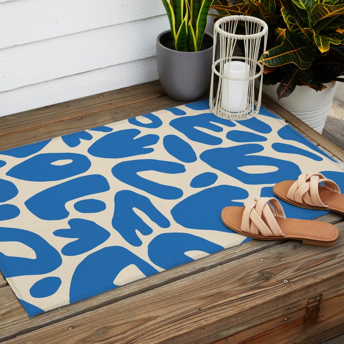 Abstract organic nature shape art pattern Outdoor Rug Gallery Image 2