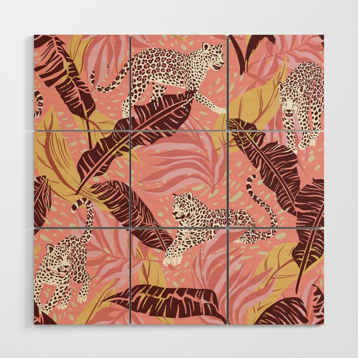 Leopard Crush Pink Wood Wall Art Gallery Image 1