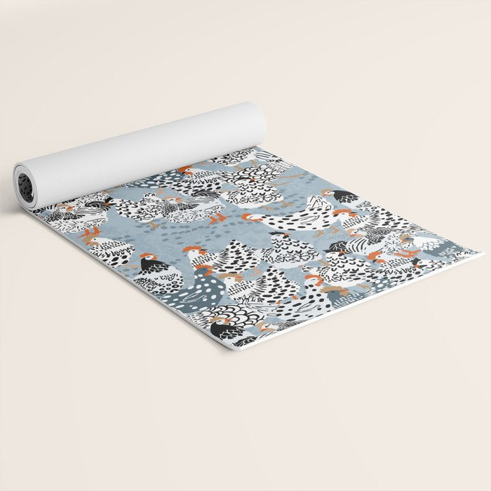 Favorite chickens blue Yoga Mat Gallery Image 2