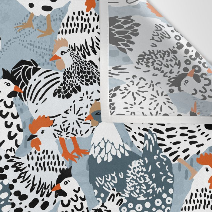 Favorite chickens blue Wall Tapestry Gallery Image 3