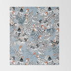 Favorite chickens blue Throw Blanket Gallery Image 2