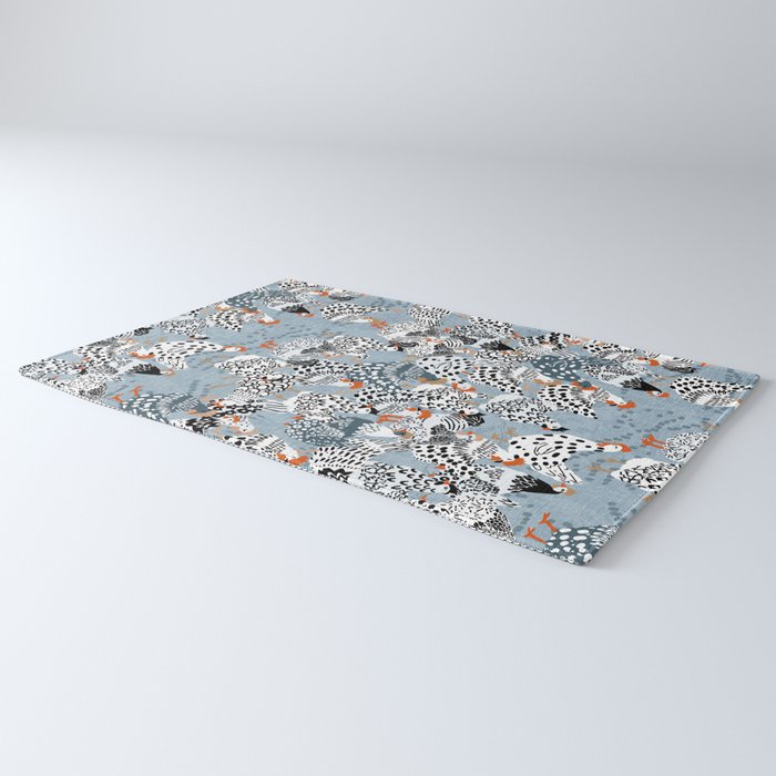 Favorite chickens blue Rug Gallery Image 3