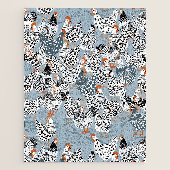 Favorite chickens blue Jigsaw Puzzle Gallery Image 1