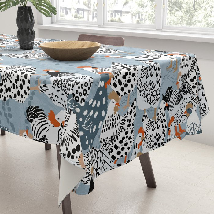 Favorite chickens blue Tablecloth Gallery Image 3