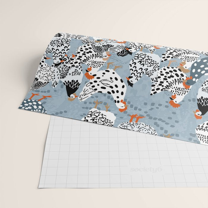 Favorite chickens blue Wrapping Paper Gallery Image 2