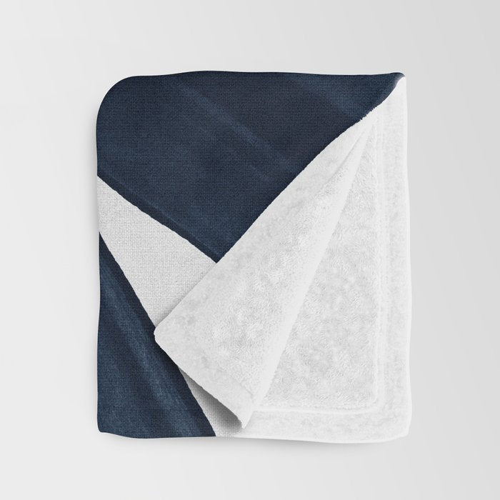 Minimalist Painting Blue II, Modern Abstract Throw Blanket Gallery Image 3