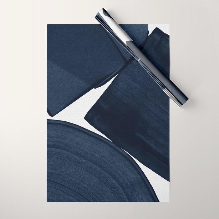 Minimalist Painting Blue II, Modern Abstract Wrapping Paper Gallery Image 1