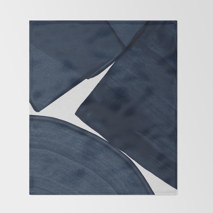 Minimalist Painting Blue II, Modern Abstract Throw Blanket Gallery Image 2