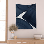 Minimalist Painting Blue II, Modern Abstract Wall Tapestry Gallery Image 2