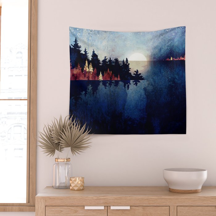 Autumn Moon Reflection Wall Tapestry Gallery Image 2
