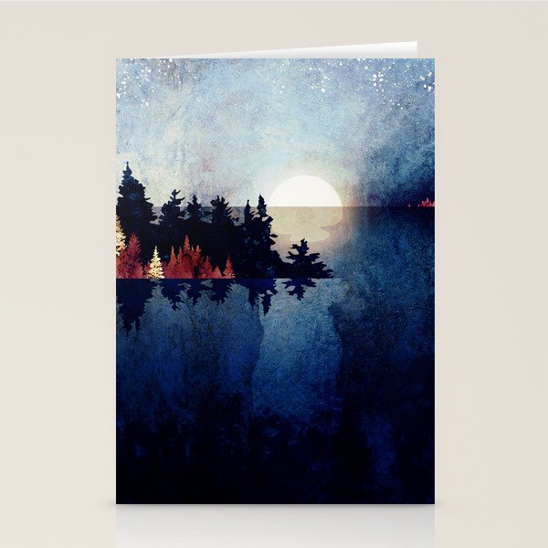 Autumn Moon Reflection Stationery Card Gallery Image 1