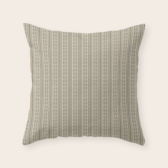 Garden Stripe Throw Pillow Gallery Image 1