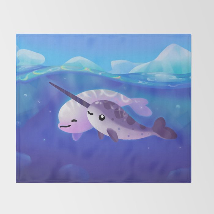 Beluga and Narwhal Throw Blanket Gallery Image 2