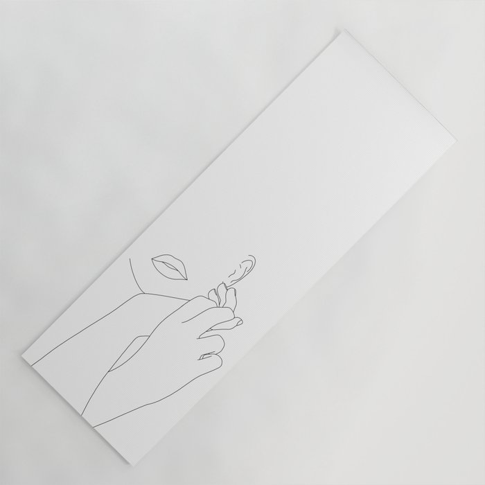 Minimalist face illustration - Fleur Yoga Mat Gallery Image 1