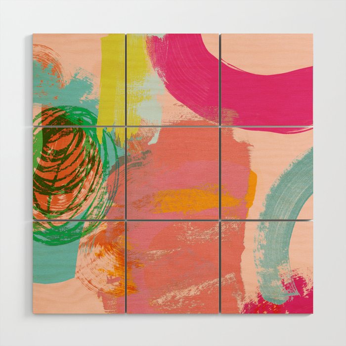 brush strokes abstract art Wood Wall Art Gallery Image 1