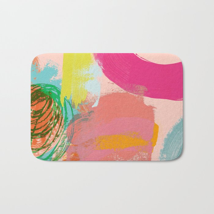 brush strokes abstract art Bath Mat Gallery Image 1