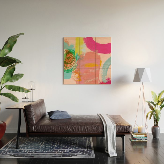 brush strokes abstract art Wood Wall Art Gallery Image 2