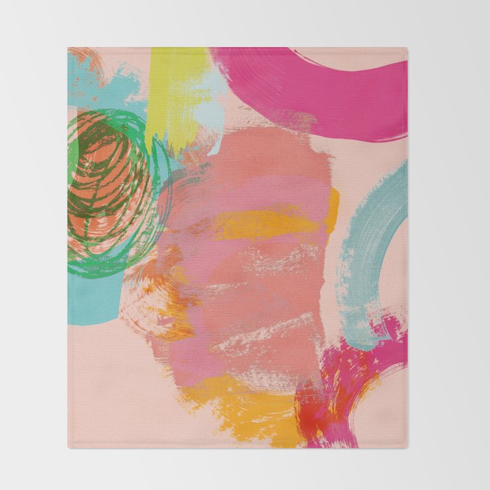 brush strokes abstract art Throw Blanket Gallery Image 2