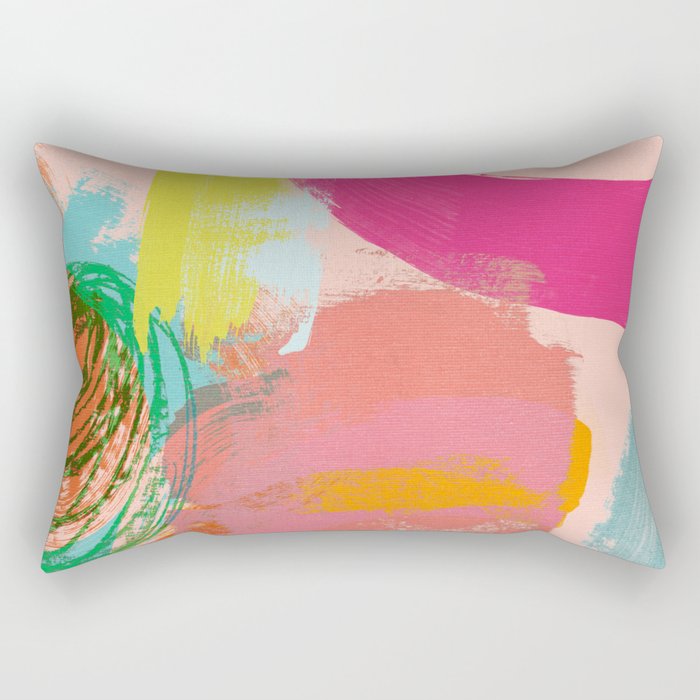 brush strokes abstract art Rectangular Pillow Gallery Image 2