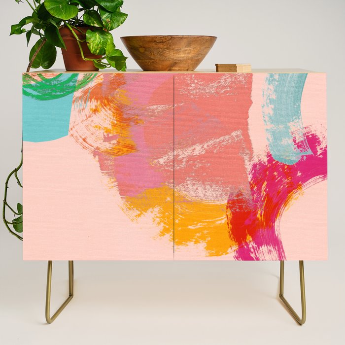 brush strokes abstract art Credenza Gallery Image 1