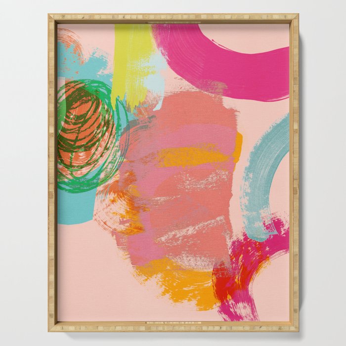 brush strokes abstract art Serving Tray Gallery Image 1