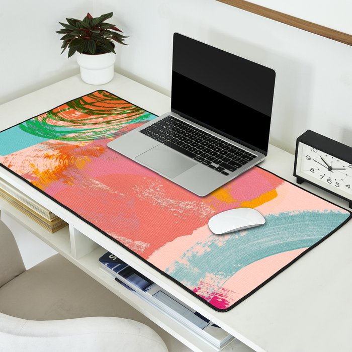 brush strokes abstract art Desk Mat Gallery Image 2