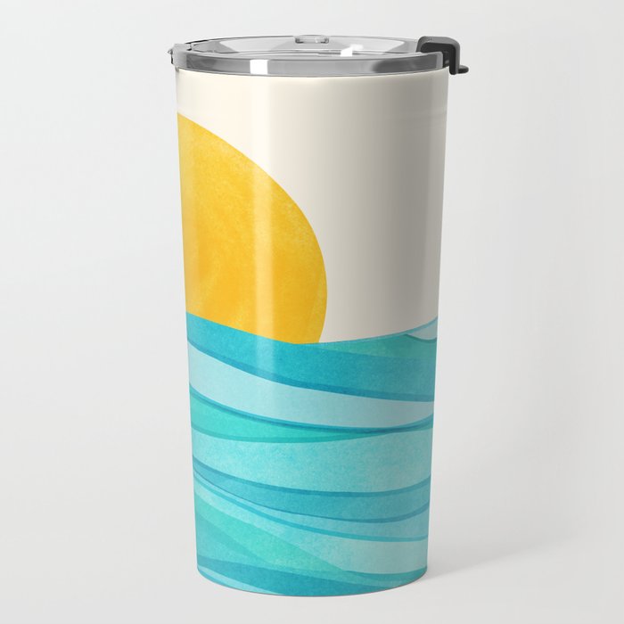 Ocean View Colorful Landscape Travel Mug Gallery Image 2