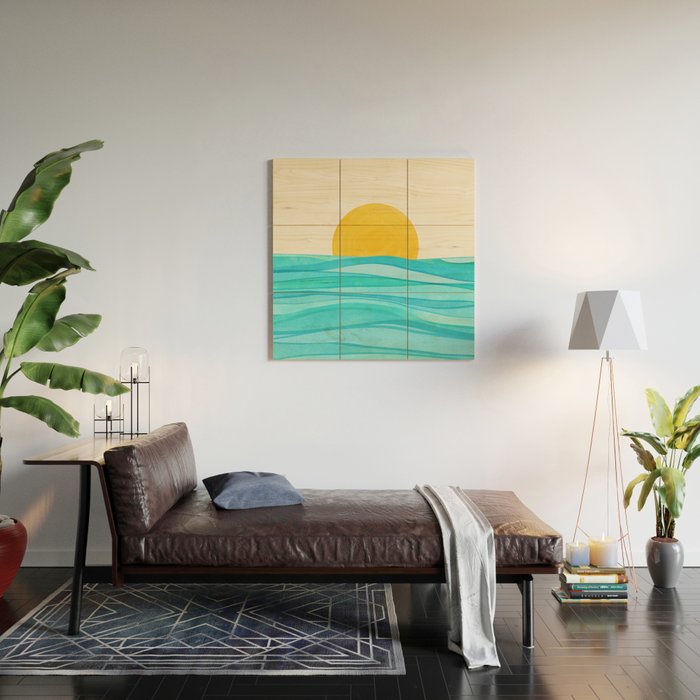 Ocean View Colorful Landscape Wood Wall Art Gallery Image 2