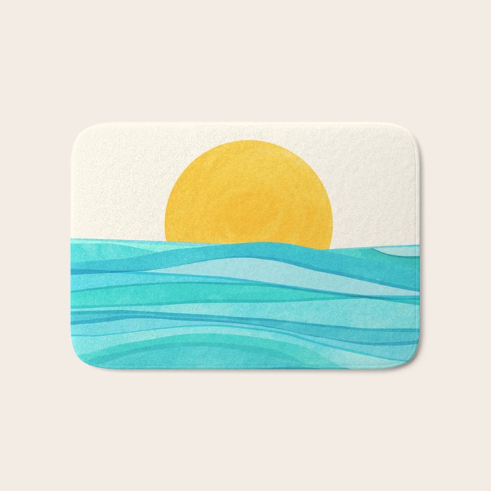 Ocean View Colorful Landscape Bath Mat Gallery Image 1