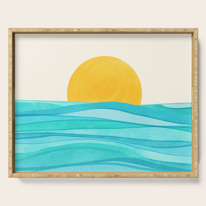 Ocean View Colorful Landscape Serving Tray Gallery Image 1