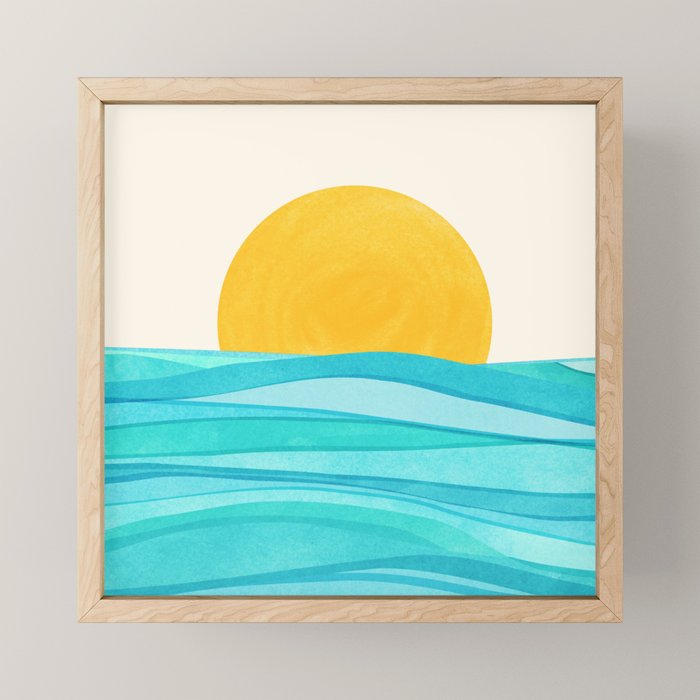 Ocean View Colorful Landscape Mini Art Print Gallery Image 1
