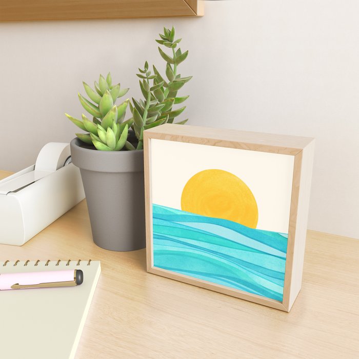 Ocean View Colorful Landscape Mini Art Print Gallery Image 2