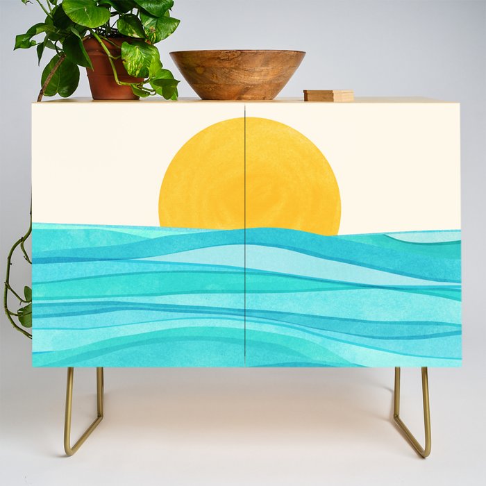 Ocean View Colorful Landscape Credenza Gallery Image 1