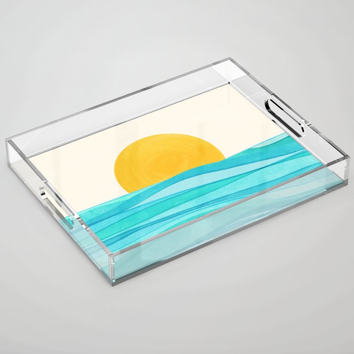 Ocean View Colorful Landscape Acrylic Tray Gallery Image 1