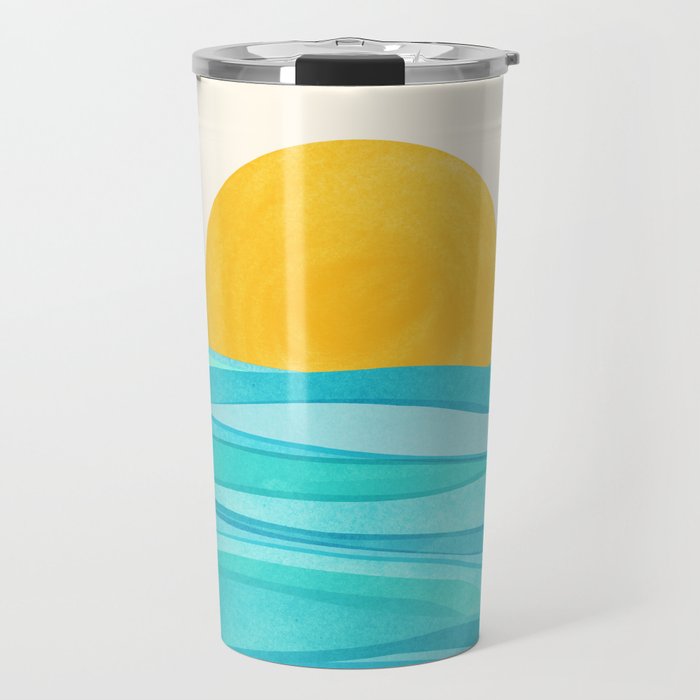 Ocean View Colorful Landscape Travel Mug Gallery Image 1