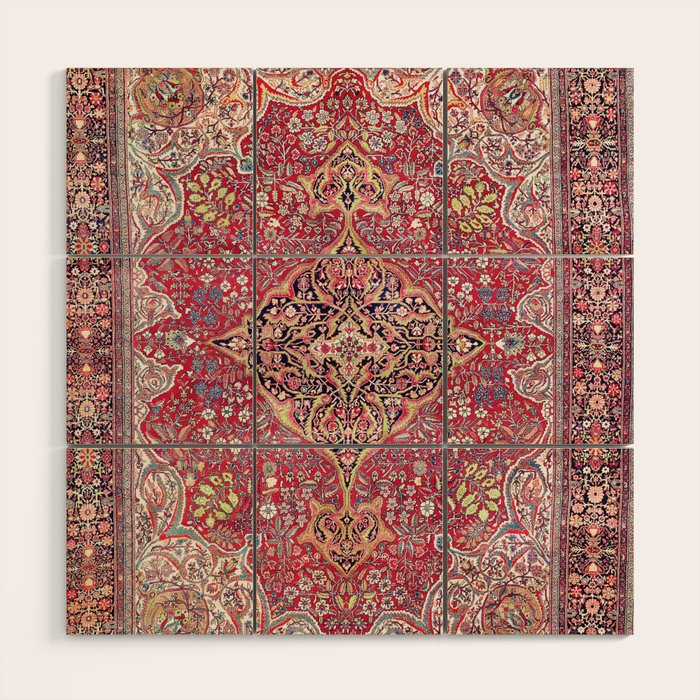 Farahan Arak West Persian Rug Wood Wall Art Gallery Image 1