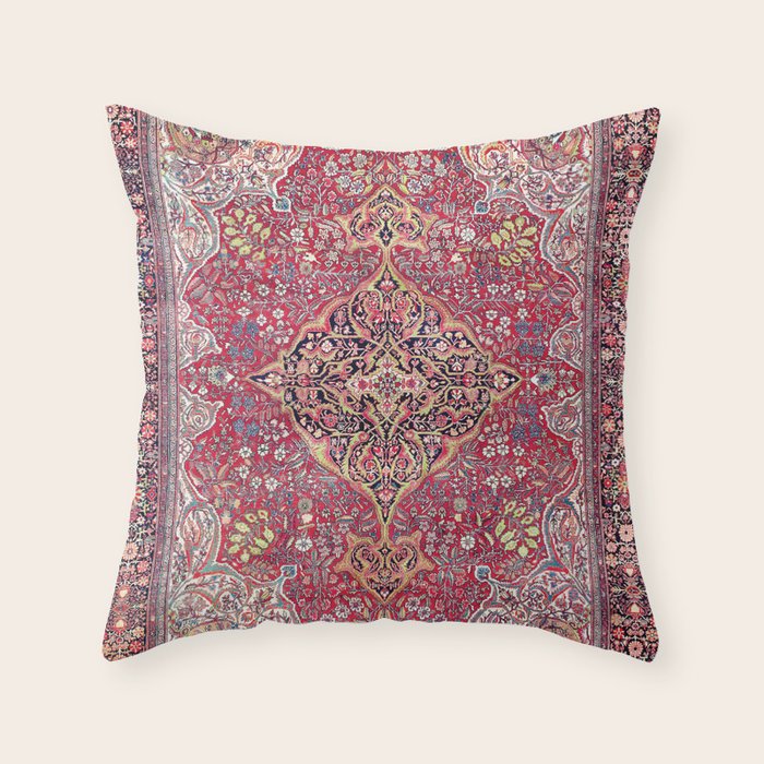 Farahan Arak West Persian Rug Throw Pillow Gallery Image 1