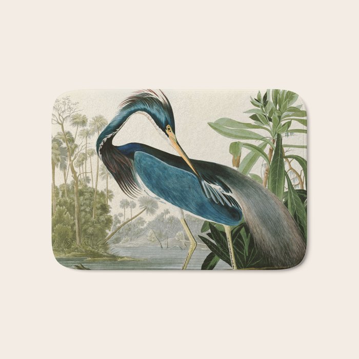 Louisiana Heron by John James Audubon  Bath Mat Gallery Image 1