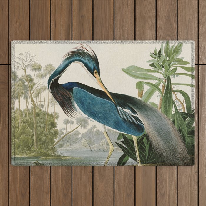 Louisiana Heron by John James Audubon  Outdoor Rug Gallery Image 1