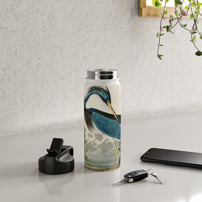 Louisiana Heron by John James Audubon  Water Bottle Gallery Image 4
