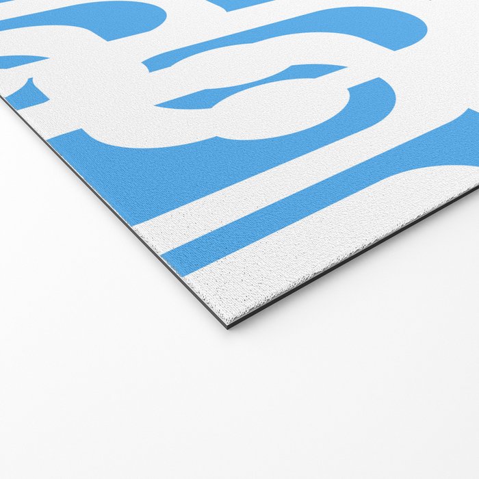 Mid Century Modern Loops Pop Blue and White Pattern Welcome Mat Gallery Image 2