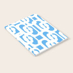 Mid Century Modern Loops Pop Blue and White Pattern Notebook Gallery Image 2