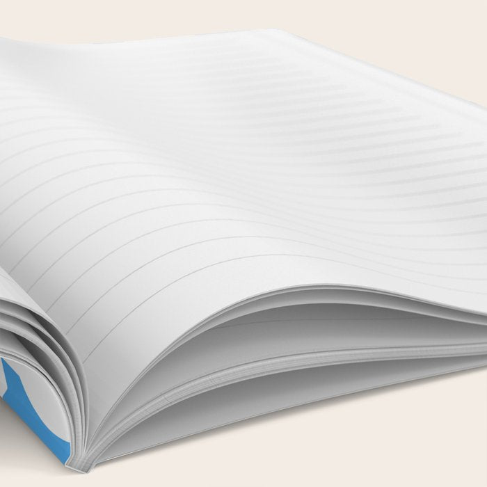Mid Century Modern Loops Pop Blue and White Pattern Notebook Gallery Image 2